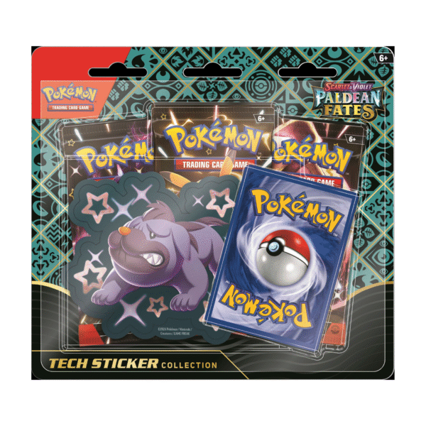 Trading Card Game Scarlet and Violet Paldean Fates Tech Sticker Collection 12 Box Case – Official TCG Product