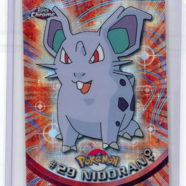 Trading Card Game Nidoran 2000 Topps Chrome Tekno Refractor #29 – Official TCG Product