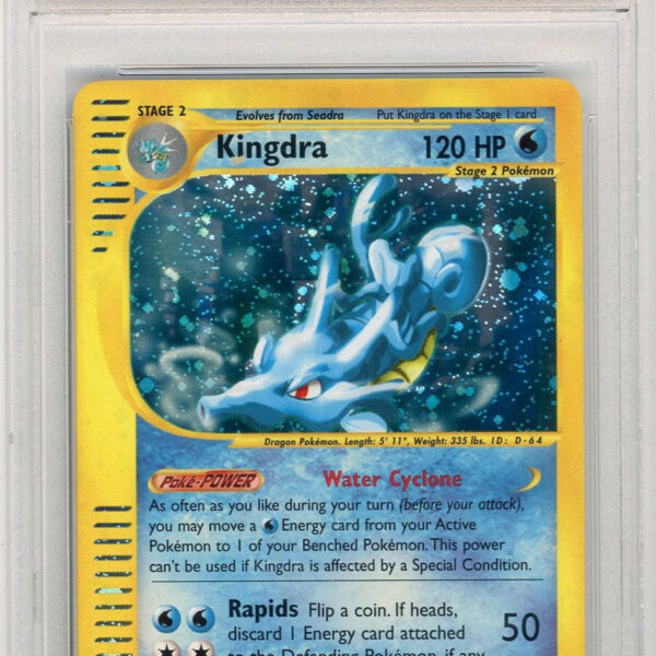 Trading Card Game Kingdra 2003 Aquapolis Holo #H14/H32 PSA 8 – Official TCG Product